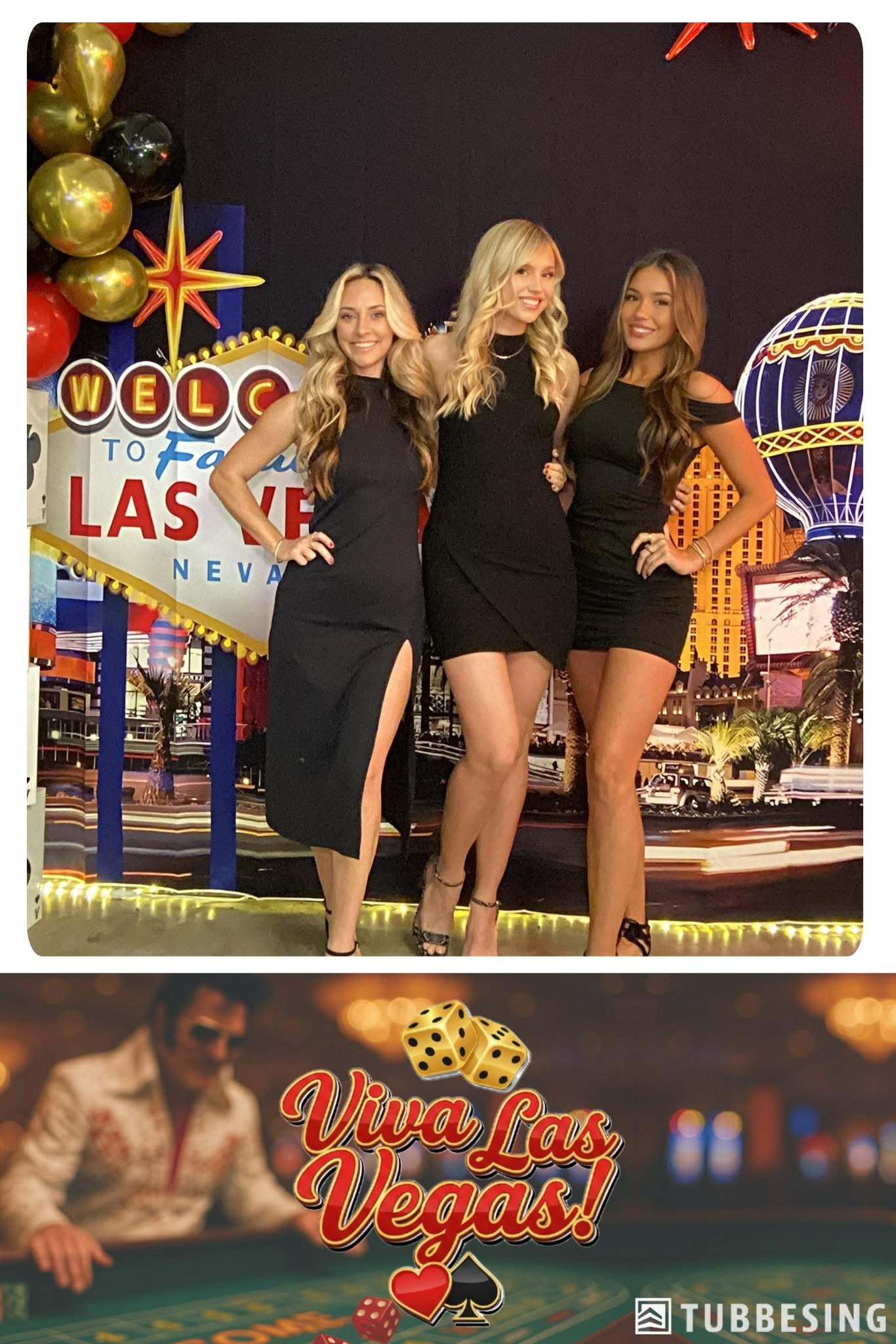 Three High Profile banquet hostesses in coordinated black event attire